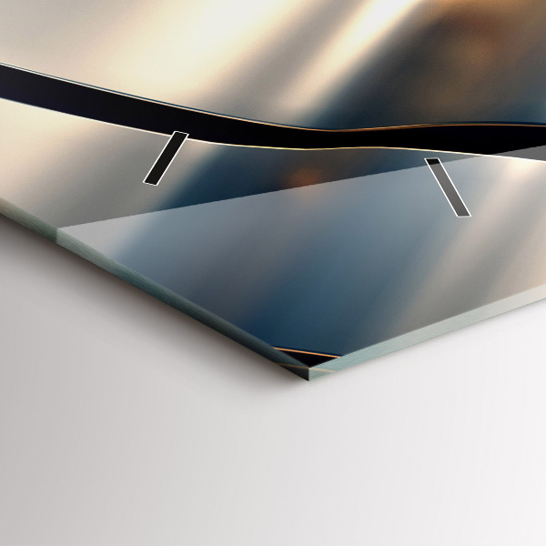 Horizontal wall clock Silver pattern