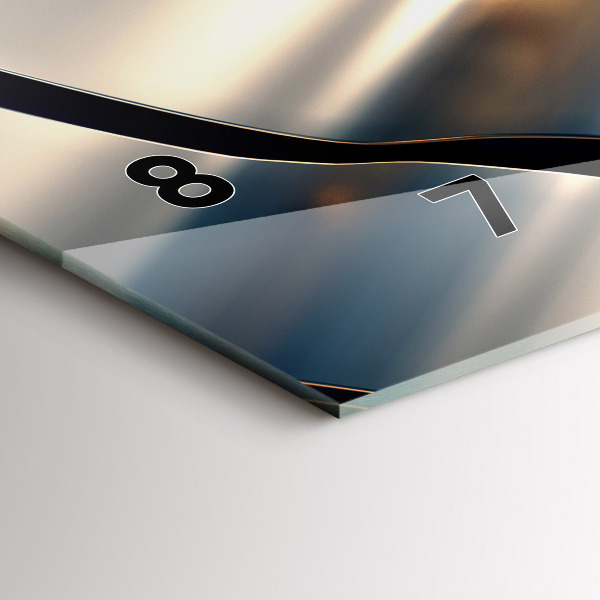 Horizontal wall clock Silver pattern