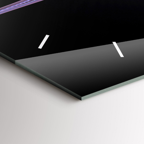 Horizontal wall clock Purple abstraction