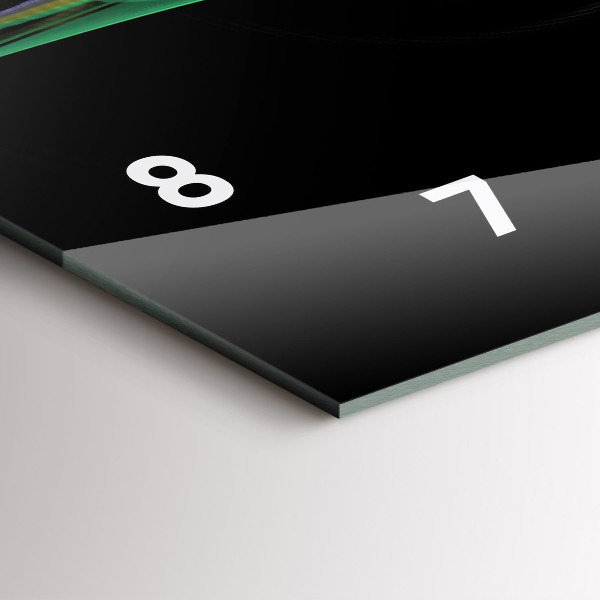Horizontal wall clock Green abstraction