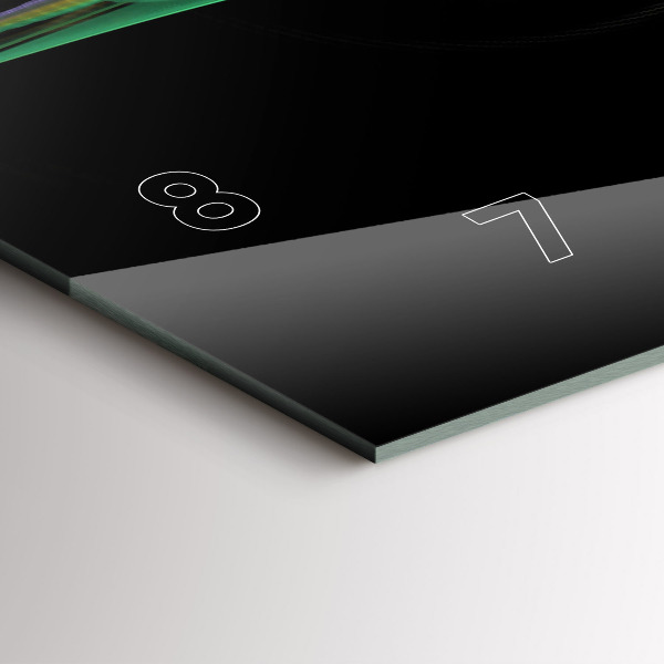 Horizontal wall clock Green abstraction