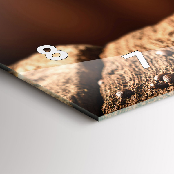 Horizontal wall clock A cup of coffee