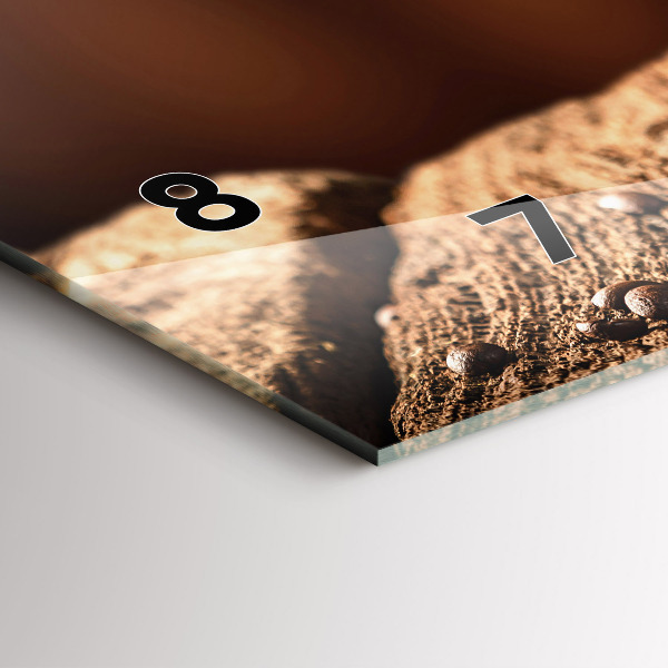 Horizontal wall clock A cup of coffee