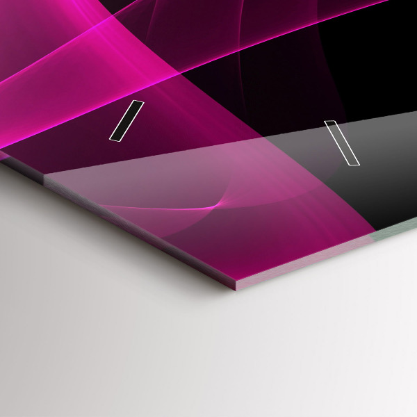 Horizontal wall clock Pink abstraction