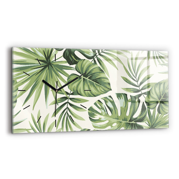 Horizontal wall clock Tropical pattern