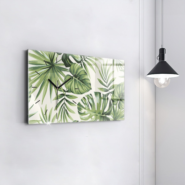 Horizontal wall clock Tropical pattern