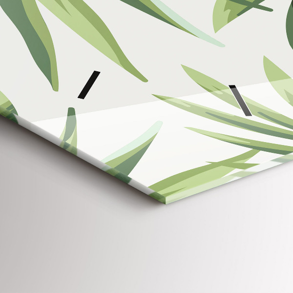 Horizontal wall clock Tropical pattern