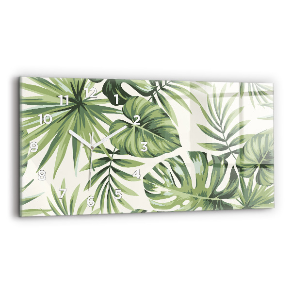 Horizontal wall clock Tropical pattern