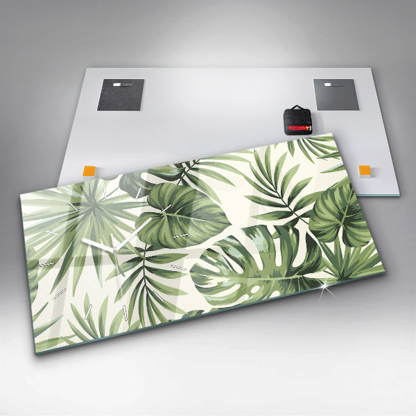 Horizontal wall clock Tropical pattern