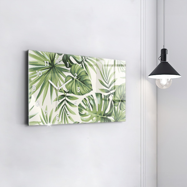 Horizontal wall clock Tropical pattern