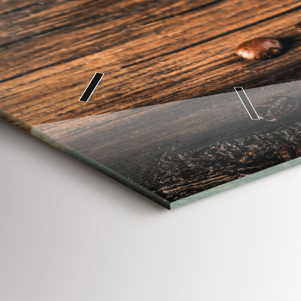 Horizontal wall clock Cup and coffee beans