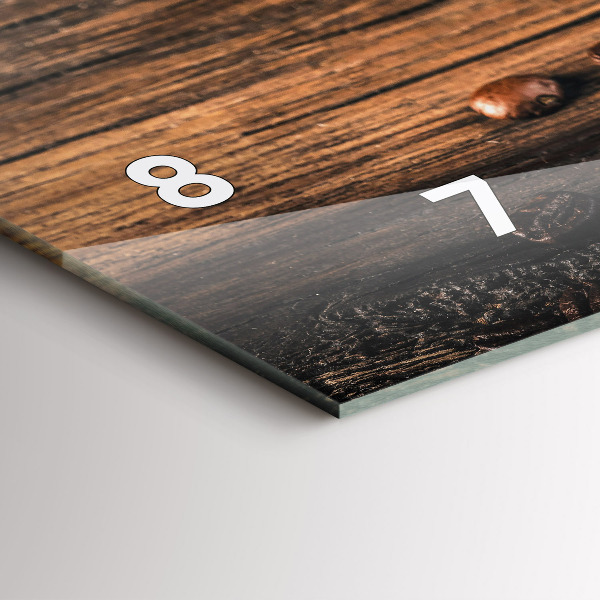 Horizontal wall clock Cup and coffee beans