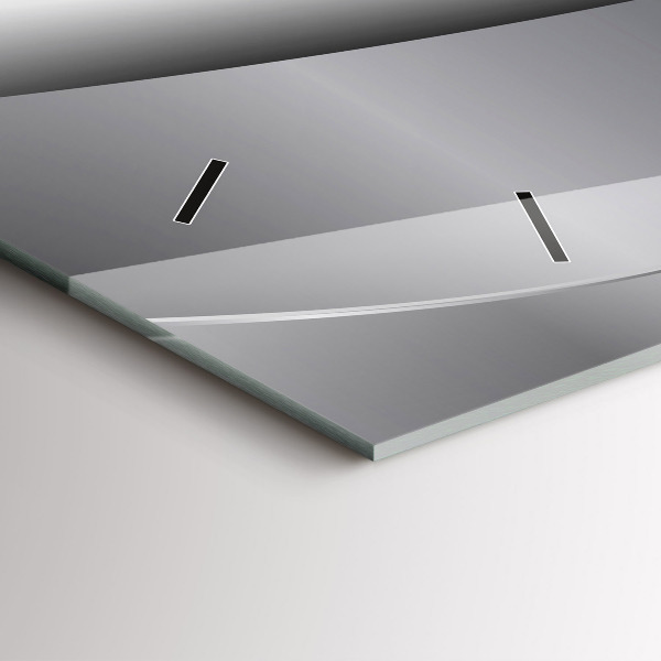 Horizontal wall clock Silver abstraction