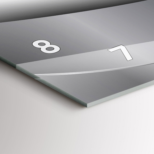 Horizontal wall clock Silver abstraction