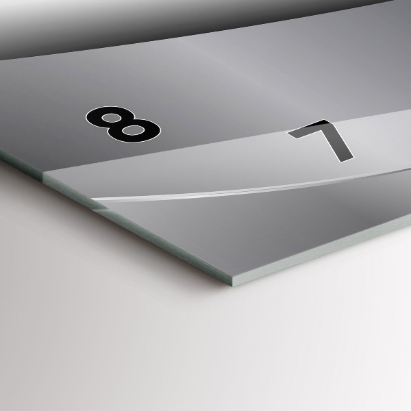 Horizontal wall clock Silver abstraction