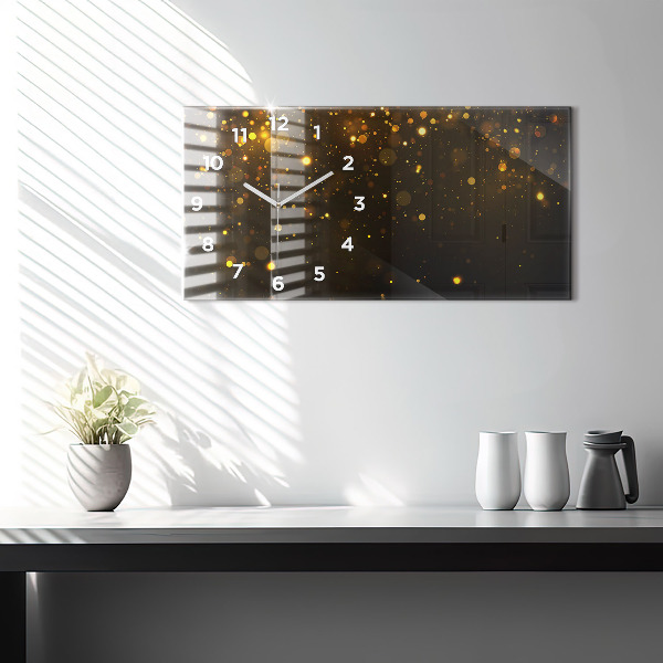 Horizontal wall clock Gold dust