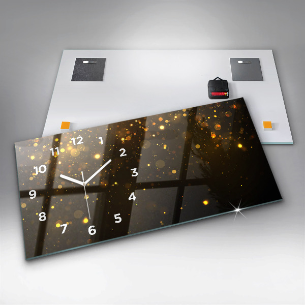 Horizontal wall clock Gold dust