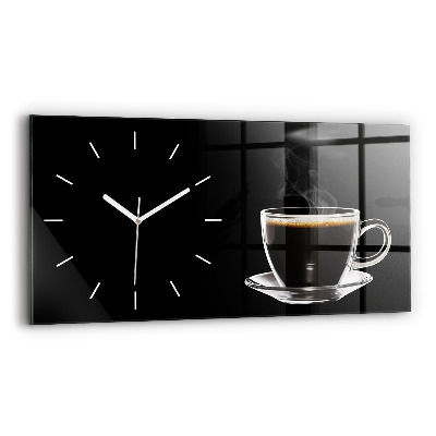 Horizontal wall clock Black coffee