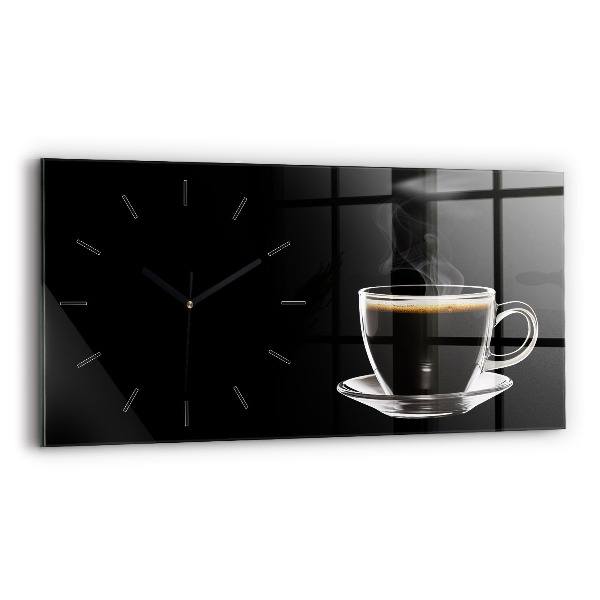 Horizontal wall clock Black coffee