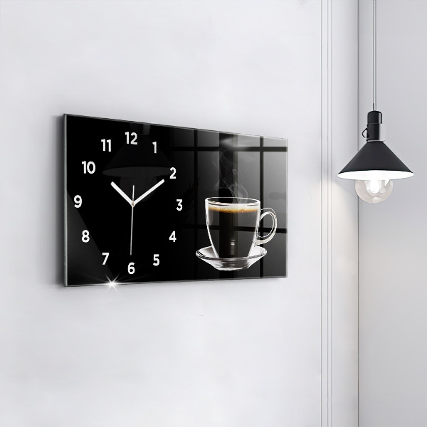 Horizontal wall clock Black coffee