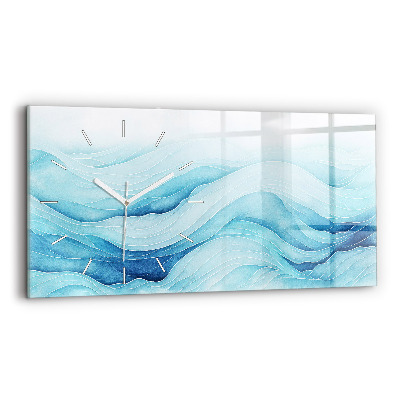 Horizontal wall clock Blue clouds