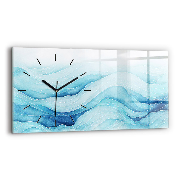 Horizontal wall clock Blue clouds