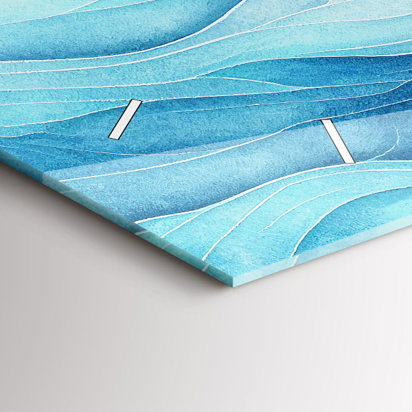 Horizontal wall clock Blue clouds