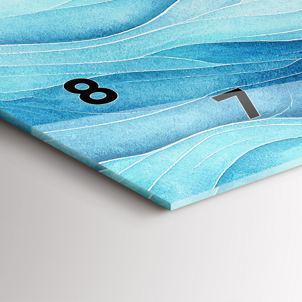 Horizontal wall clock Blue clouds