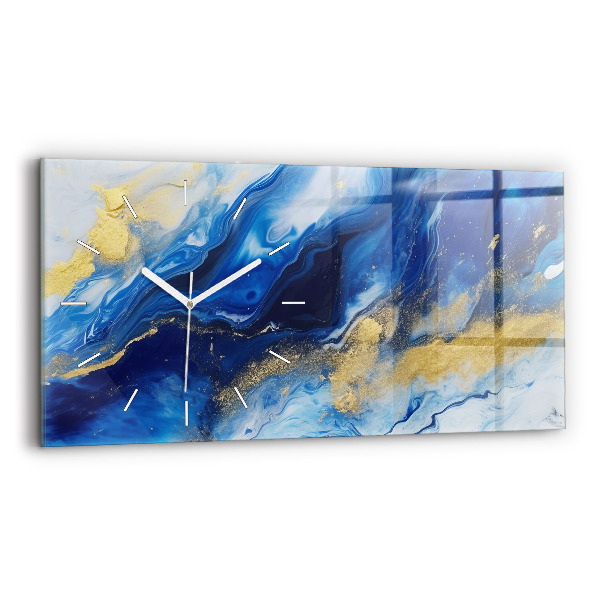Horizontal wall clock Blue marble