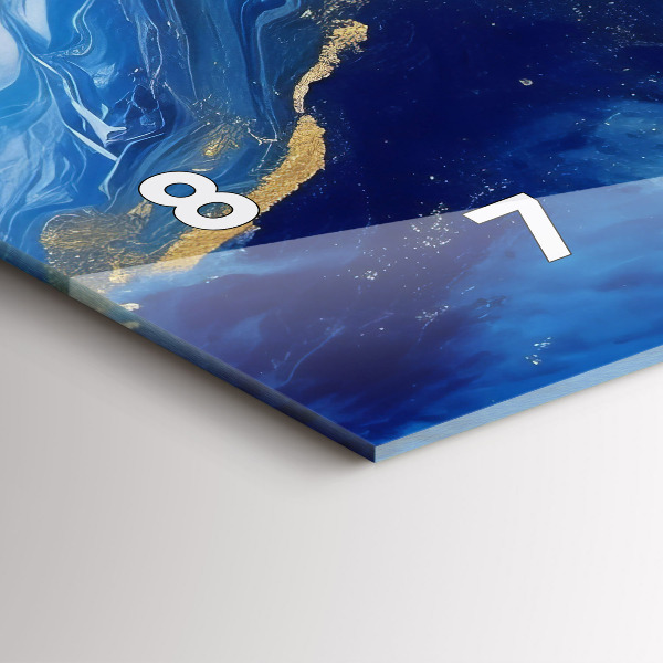 Horizontal wall clock Blue marble