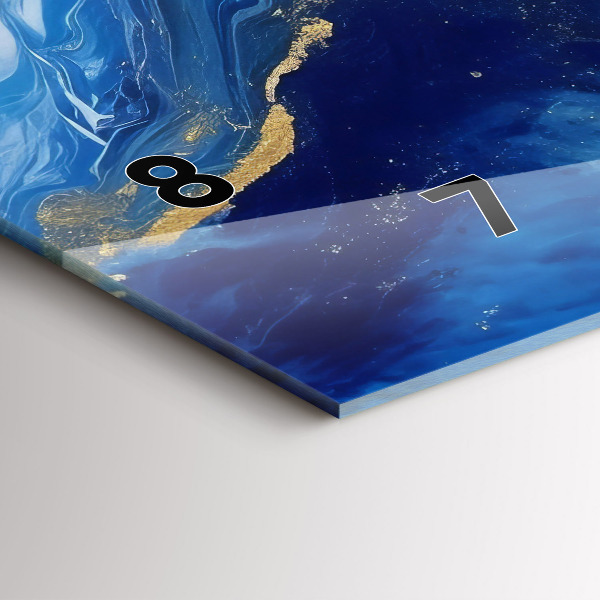 Horizontal wall clock Blue marble
