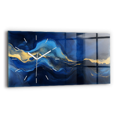 Horizontal wall clock Blue marble