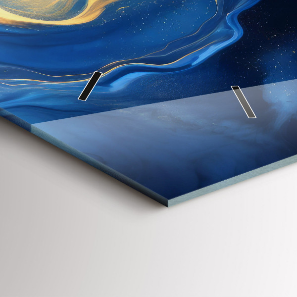 Horizontal wall clock Blue marble