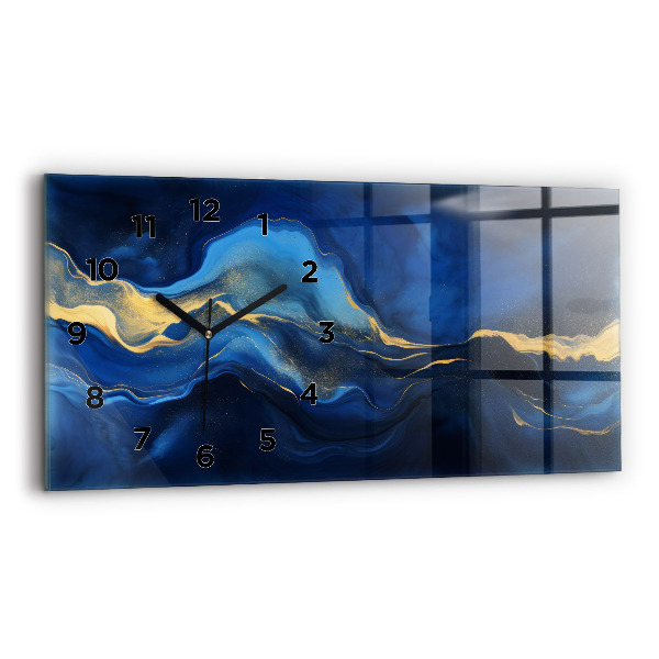 Horizontal wall clock Blue marble