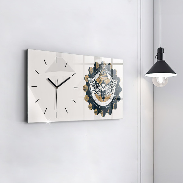 Horizontal wall clock Moon Phases and the Eye