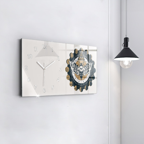 Horizontal wall clock Moon Phases and the Eye