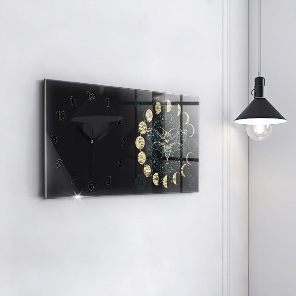 Horizontal wall clock Moon Phases and Insect