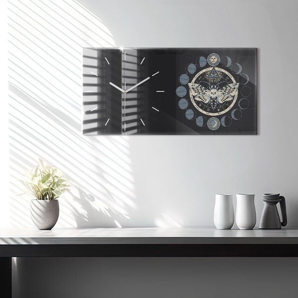 Horizontal wall clock Moon phases