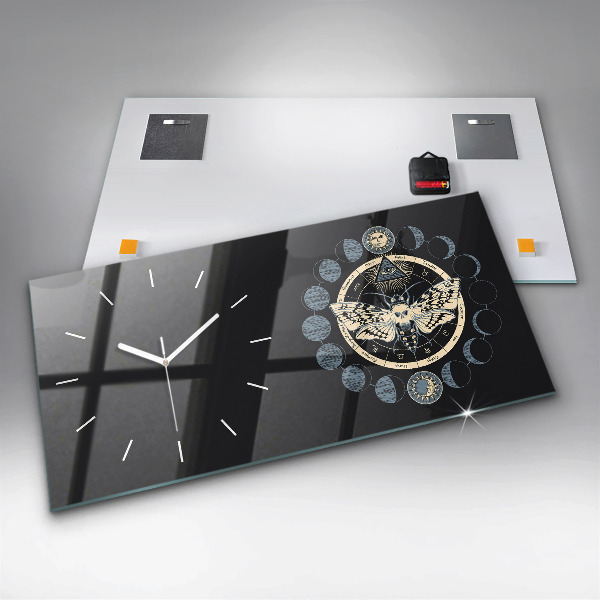 Horizontal wall clock Moon phases