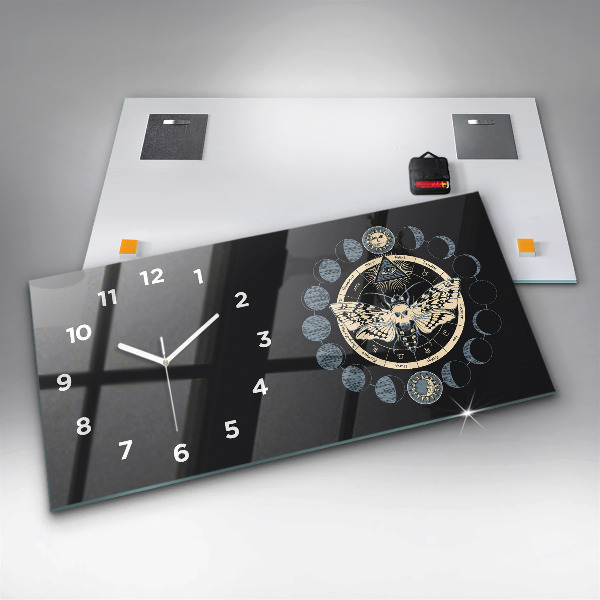 Horizontal wall clock Moon phases