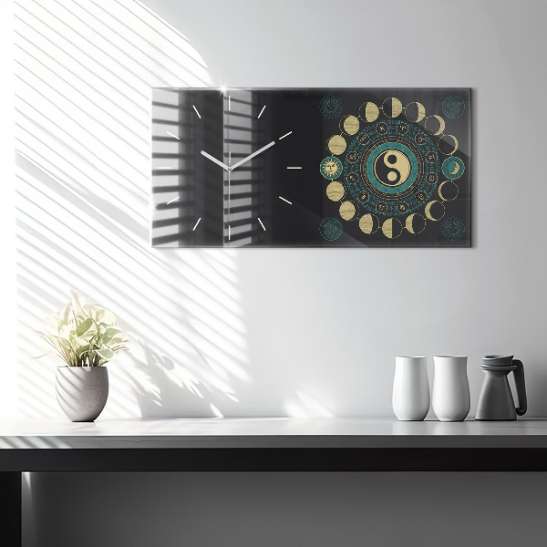 Horizontal wall clock Moon phases