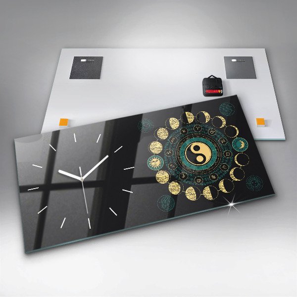 Horizontal wall clock Moon phases