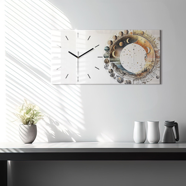Horizontal wall clock Astronomy clock