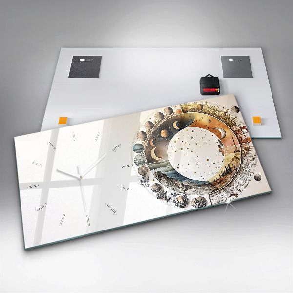 Horizontal wall clock Astronomy clock
