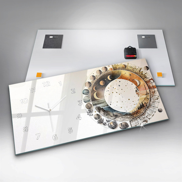 Horizontal wall clock Astronomy clock