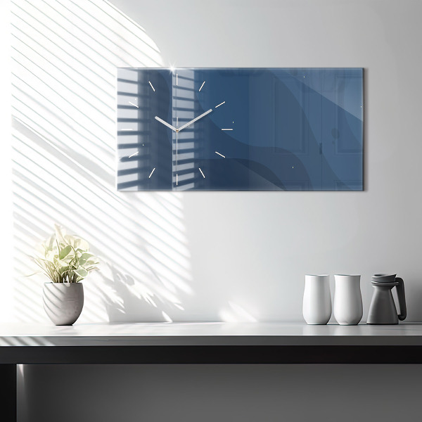 Horizontal wall clock Blue waves