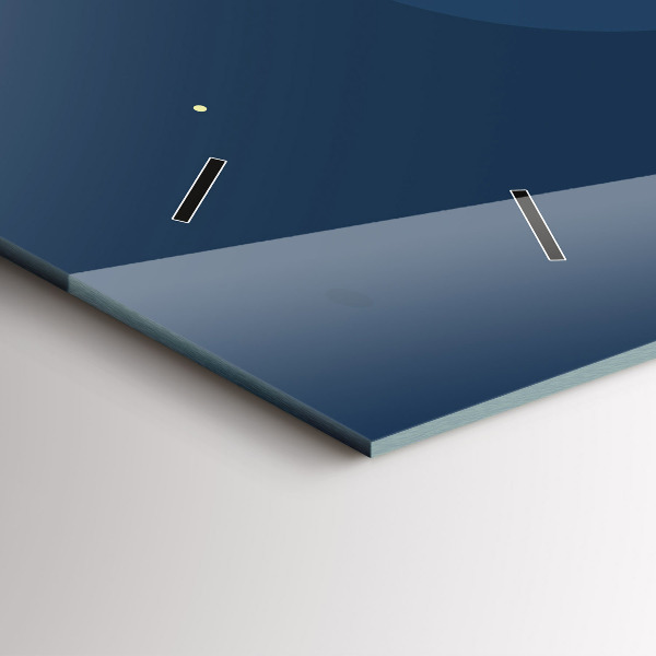 Horizontal wall clock Blue waves