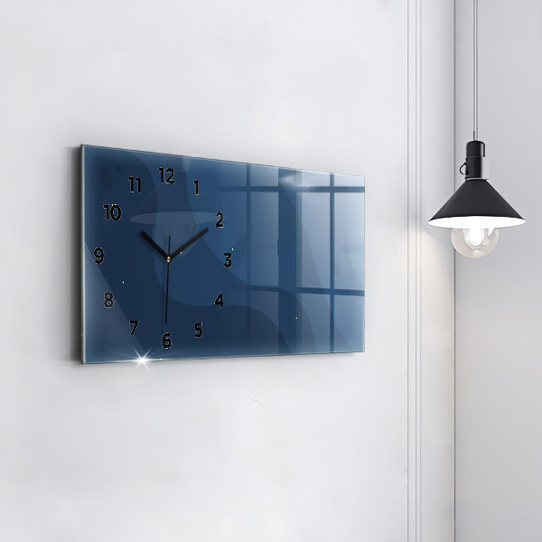 Horizontal wall clock Blue waves