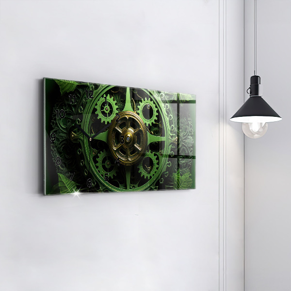 Horizontal wall clock Green mechanism
