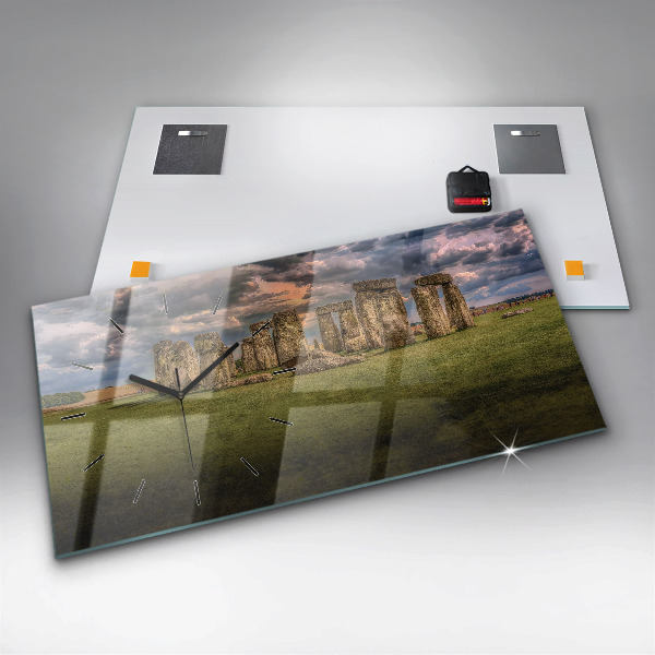 Horizontal wall clock Stonehenge Nimbostratus